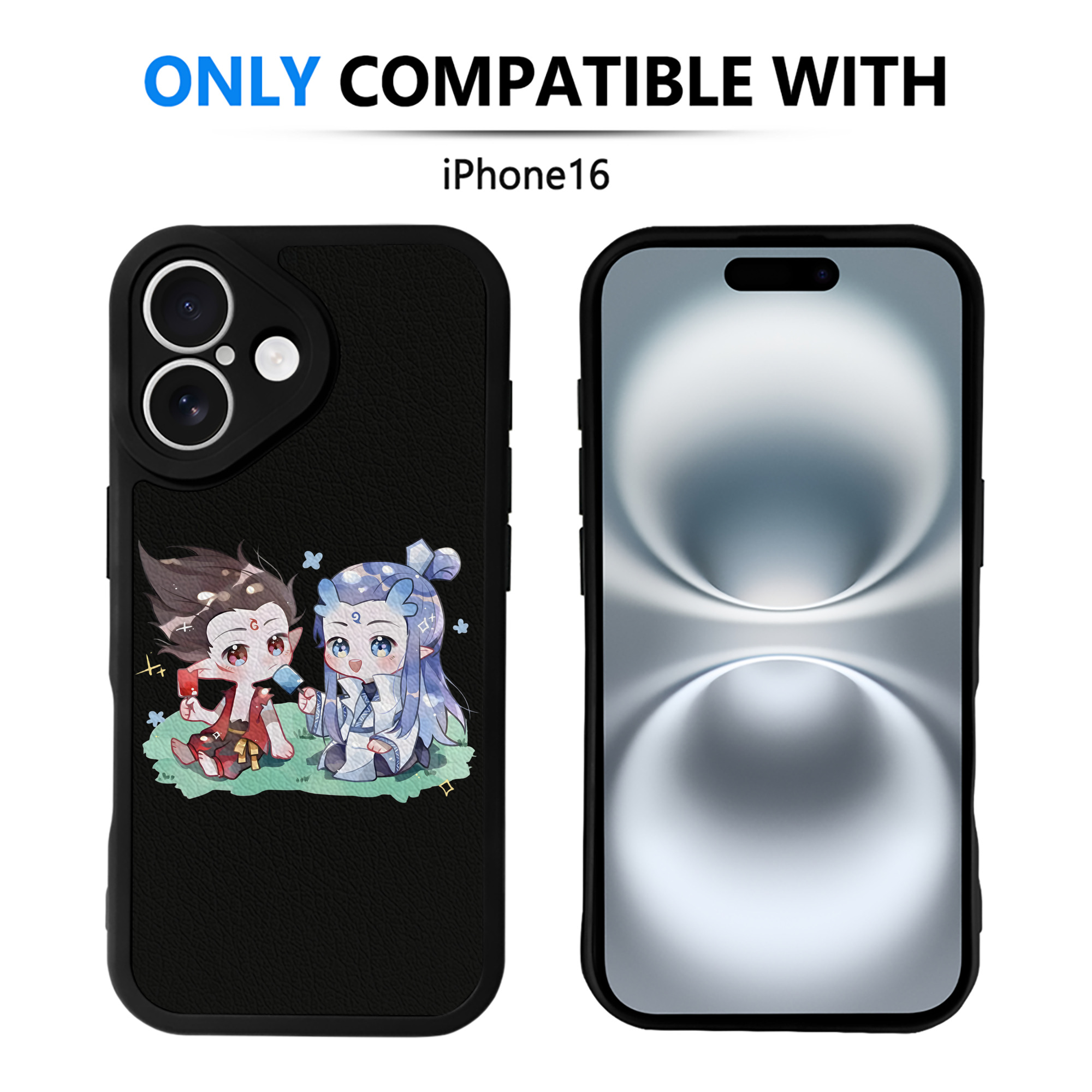 （画像用） Ne Zha 2 ナタ 魔童の大暴れ 【iPhone 16シリーズ対応】シリコンスマホケース（レザー調） 材質：シリコン